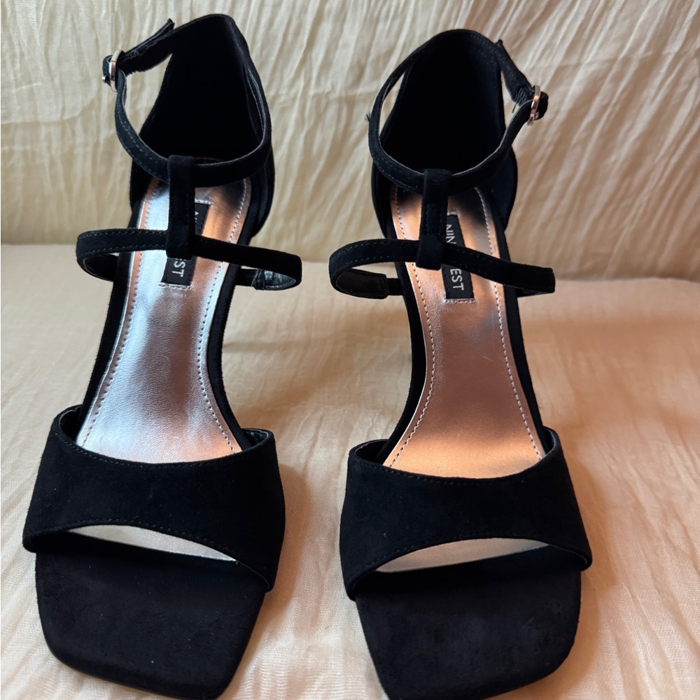 Nine West Black Strappy Heels